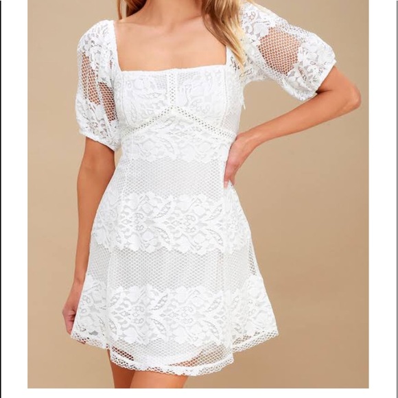 Free People Dresses & Skirts - NWT Free People Be Your Baby White Lace Mini Dress